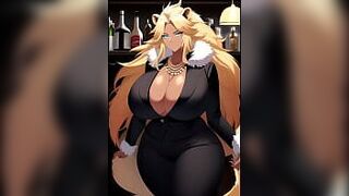 девушка-кошка в офисе леди ИИ арт компиляция - порно видео